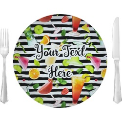 Cocktails 10" Glass Lunch / Dinner Plates - Single or Set (Personalized)
