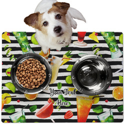 Cocktails Dog Food Mat - Medium w/ Name or Text