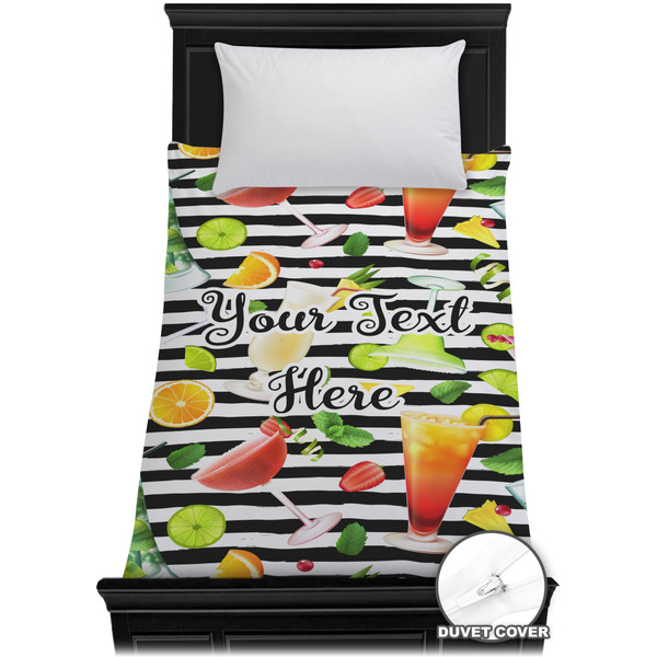 Custom Cocktails Duvet Cover - Twin (Personalized)