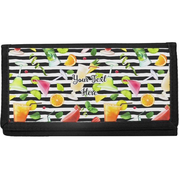 Custom Cocktails Canvas Checkbook Cover (Personalized)