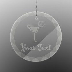 Cocktails Engraved Glass Ornament - Round (Personalized)