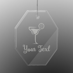 Cocktails Engraved Glass Ornament - Octagon (Personalized)