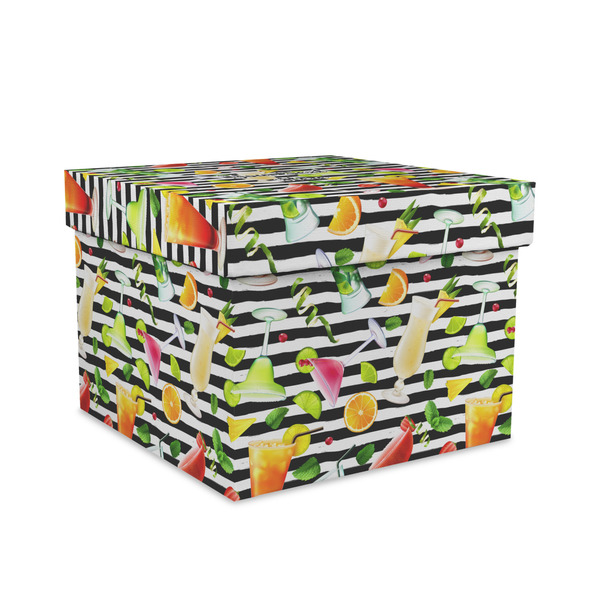 Custom Cocktails Gift Box with Lid - Canvas Wrapped - Large (Personalized)