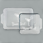 Cocktails Set of Glass Baking & Cake Dish - 13in x 9in & 8in x 8in (Personalized)