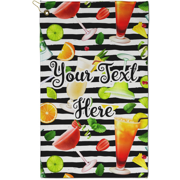 Custom Cocktails Golf Towel - Poly-Cotton Blend - Small w/ Name or Text