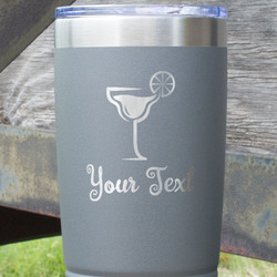 Cocktails 20 oz Stainless Steel Tumbler - Grey - Double Sided (Personalized)