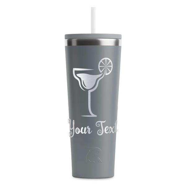 Custom Cocktails RTIC Everyday Tumbler with Straw - 28oz - Grey - Double-Sided (Personalized)