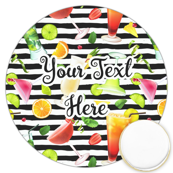 Custom Cocktails Printed Cookie Topper - 3.25" (Personalized)