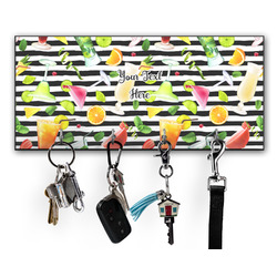 Cocktails Key Hanger w/ 4 Hooks w/ Name or Text