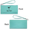 Cocktails Ladies Wallets - Faux Leather - Teal - Front & Back View