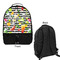 Cocktails Large Backpack - Black - Front & Back View