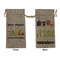 Cocktails Large Burlap Gift Bags - Front & Back