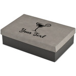 Cocktails Large Gift Box w/ Engraved Leather Lid (Personalized)