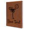 Cocktails Leather Sketchbook - Large - Single Sided - Angled View