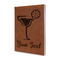 Cocktails Leather Sketchbook - Small - Single Sided - Angled View