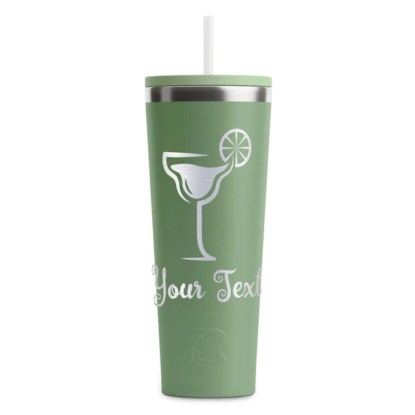 Custom Cocktails RTIC Everyday Tumbler with Straw - 28oz - Light Green - Double-Sided (Personalized)