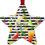 Cocktails Metal Star Ornament - Double Sided w/ Name or Text