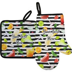 Cocktails Right Oven Mitt & Pot Holder Set w/ Name or Text