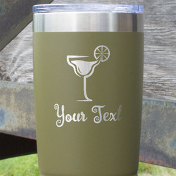 Cocktails 20 oz Stainless Steel Tumbler - Olive - Double Sided (Personalized)