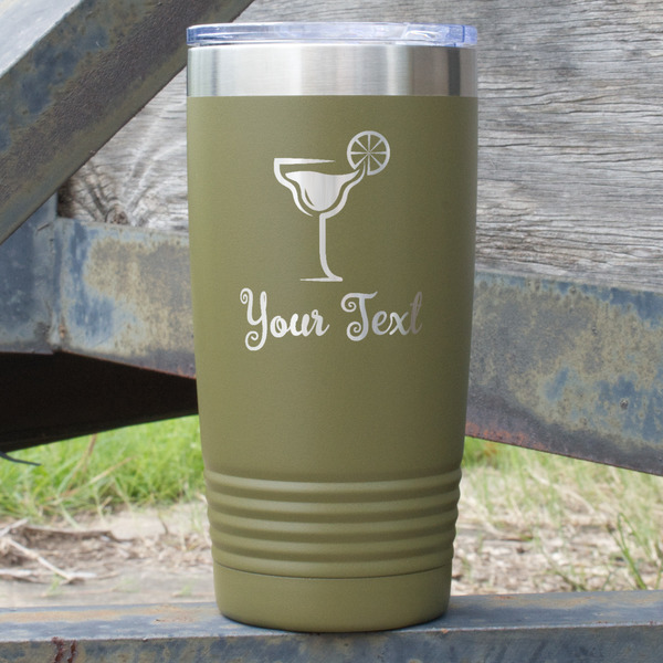 Custom Cocktails 20 oz Stainless Steel Tumbler - Olive - Double Sided (Personalized)