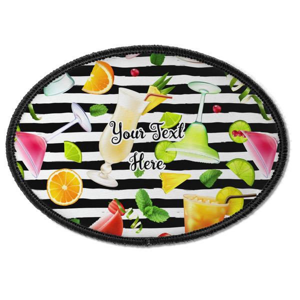 Custom Cocktails Iron On Oval Patch w/ Name or Text