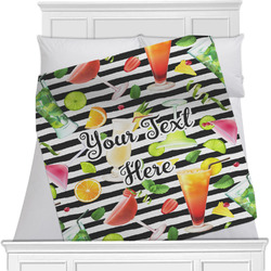 Cocktails Minky Blanket - Twin / Full - 80"x60" - Single Sided (Personalized)