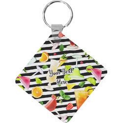 Cocktails Diamond Plastic Keychain w/ Name or Text