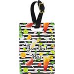 Cocktails Plastic Luggage Tag - Rectangular w/ Name or Text