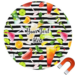 Cocktails Round Car Magnet - 6" (Personalized)