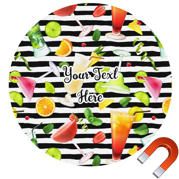 Custom Cocktails Round Car Magnet - 6" (Personalized)