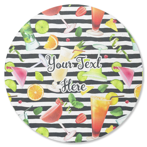 Custom Cocktails Round Rubber Backed Coaster (Personalized)