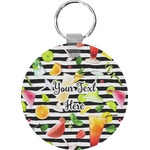 Cocktails Round Plastic Keychain (Personalized)