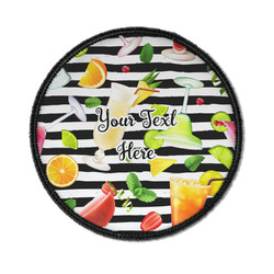 Cocktails Iron On Round Patch w/ Name or Text