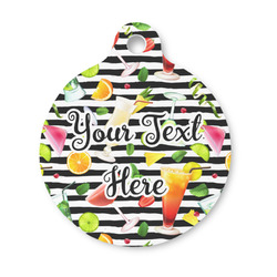 Cocktails Round Pet ID Tag - Small (Personalized)