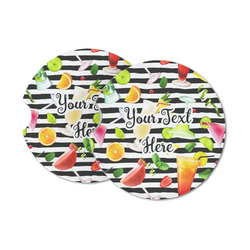 Cocktails Sandstone Car Coasters - Set of 2 (Personalized)