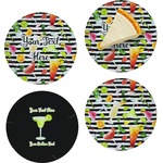 Cocktails Set of 4 Glass Appetizer / Dessert Plate 8" (Personalized)