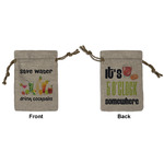 Cocktails Small Burlap Gift Bag - Front & Back