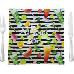 Cocktails Glass Square Lunch / Dinner Plate 9.5" (Personalized)