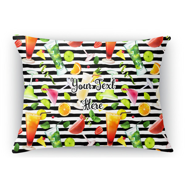 Custom Cocktails Rectangular Throw Pillow Case (Personalized)