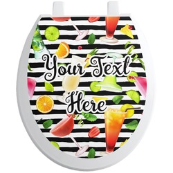 Cocktails Toilet Seat Decal - Round (Personalized)