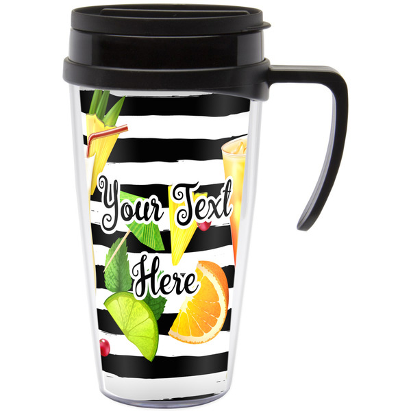 Custom Cocktails Acrylic Travel Mug with Handle (Personalized)