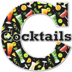 Cocktails Name & Initial Decal - Custom Sized (Personalized)