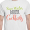 Cocktails White Crew T-Shirt on Model - CloseUp