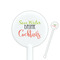 Cocktails White Plastic 5.5" Stir Stick - Round - Closeup