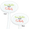 Cocktails White Plastic 7" Stir Stick - Double Sided - Oval - Front & Back