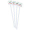 Cocktails White Plastic Stir Stick - Double Sided - Square - Front
