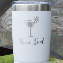 Cocktails 20 oz Stainless Steel Tumbler - White - Double Sided (Personalized)