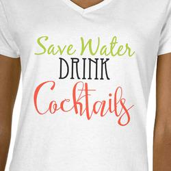 Cocktails Women's V-Neck T-Shirt - White - Small