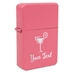 Cocktails Windproof Lighter - Pink - Single Sided & Lid Engraved (Personalized)