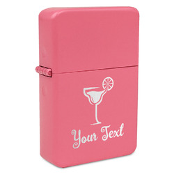 Cocktails Windproof Lighter - Pink - Single Sided & Lid Engraved (Personalized)